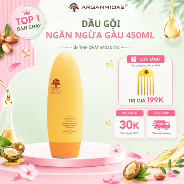 Dầu gội trị gàu, sạch gàu giảm ngứa Arganmidas Moroccan Argan Oil Clean Anti Dandruff Shampoo 450ml