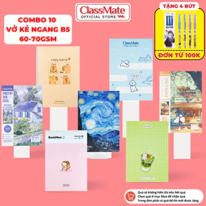Combo 10 Vở Kẻ Ngang Van Gogh Classmate B5 Bìa Chống Nước, Giấy Mịn Ăn Mực, Vở Ghi Chép 60-70gsm
