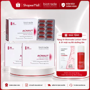 COMBO 3 Hộp Viên uống đẹp da, hỗ trợ giảm mụn BIOTRADE ACNAUT FOOD SUPPLEMENT - Skin Studio