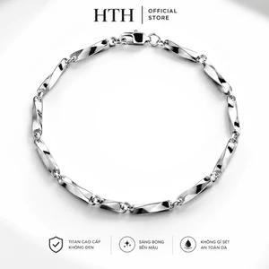 Vòng Tay Titan Nam Nữ HTH Unisex - Lắc Tay Titan Không Gỉ Dạng Mắt Xích Xoắn Phong Cách Hàn Quốc