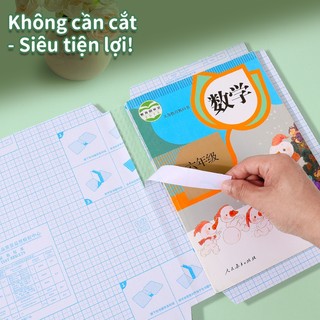 Bọc sách decal trong suốt chống nước rách combo 10/20/30 miếng tự dính học sinh nhiều size tiện hot