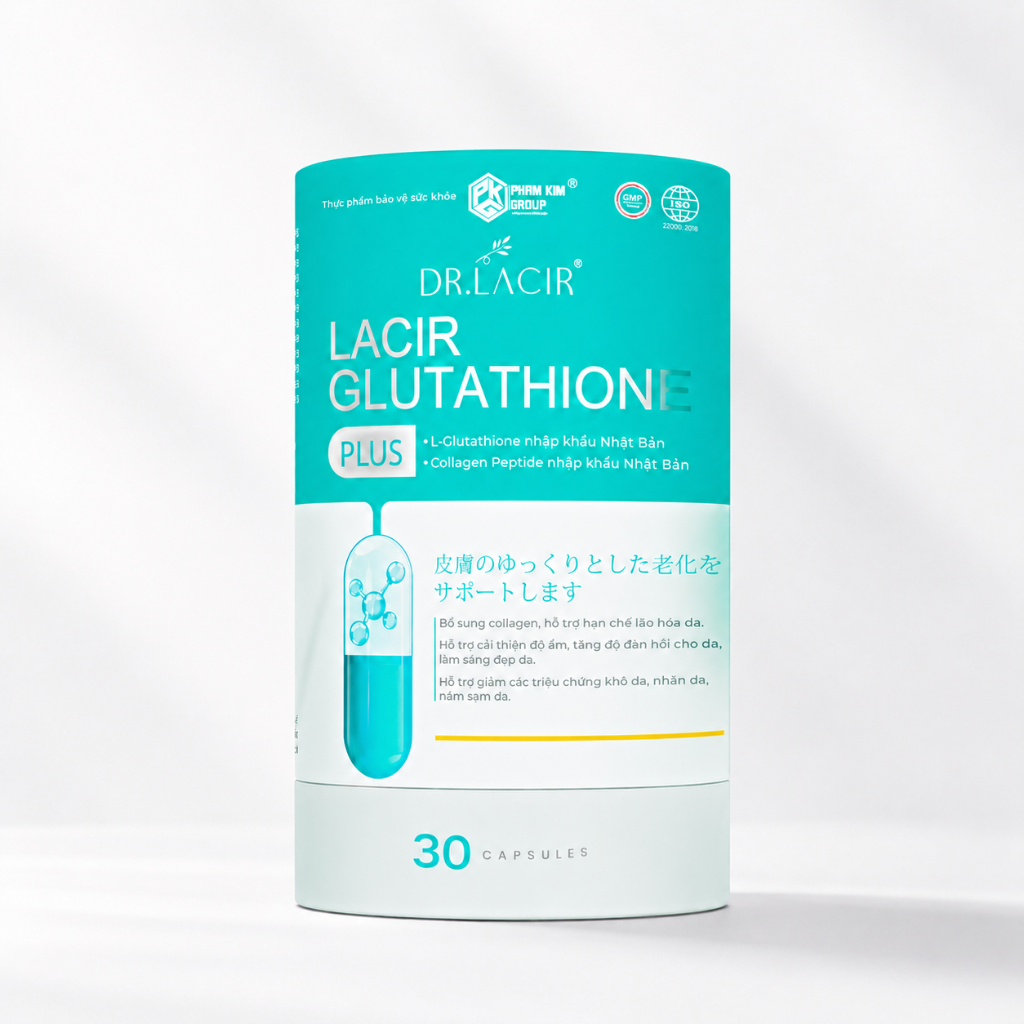 Viên uống trắng da Glutathione 600 mẫu mới, glutathione plus Dr Lacir, viên uống mờ nám, mờ thâm