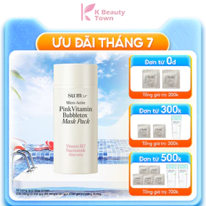 Mặt Nạ Sủi Bọt Sum37 Micro Active Pink Vitamin Bubbletox Mask Pack sáng da làm sạch sâu, cân bằng da