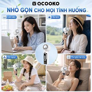 [SALE SỐC]Quạt cầm tay mini QO-HF199- 199 cấp độ gió, cực kỳ mát mẻ,pin khủng 3000maH, nhỏ gọn tiện lợi