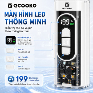 [SALE SỐC]Quạt cầm tay mini QO-HF199- 199 cấp độ gió, cực kỳ mát mẻ,pin khủng 3000maH, nhỏ gọn tiện lợi