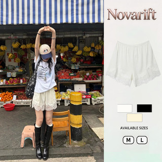 Nova-Quần short nữ ống rộng viền ren thoải mái, kiểu dáng thời trang đi làm.