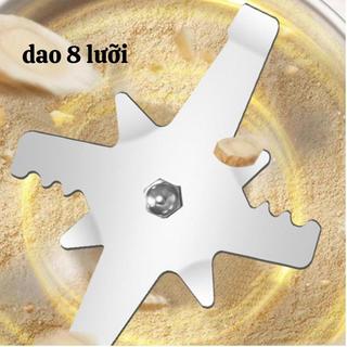 Máy xay tiêu dao 8 lưỡi chuyên nghiệp máy xay hạt mịn công suất lớn kèm 2 lưỡi dao sơ cua