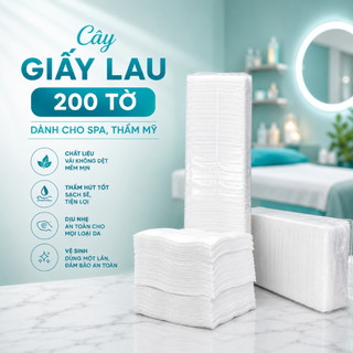 [HOẢ TỐC] Khăn giấy vuông rửa mặt, khăn giấy lau mặt spa 200 tờ/bịch dùng cho spa và thẫm mỹ viện tiết kiệm 20*21cm