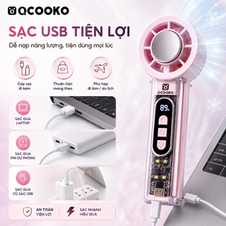 [SALE SỐC]Quạt cầm tay mini QO-HF199- 199 cấp độ gió, cực kỳ mát mẻ,pin khủng 3000maH, nhỏ gọn tiện lợi