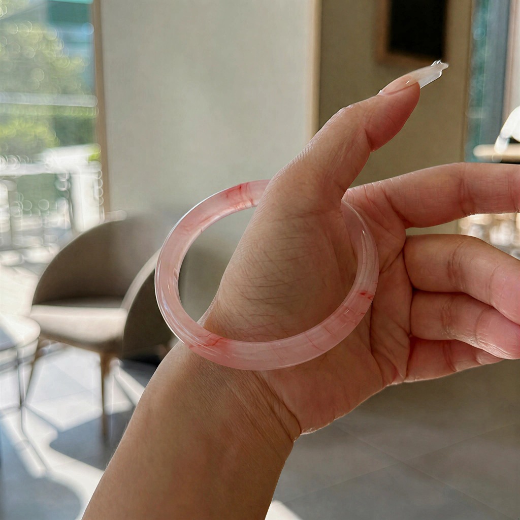 [𝐒𝐀𝐋𝐄 ] Vòng Tay Giả Ngọc Hồng Vân Bản Tròn – Phụ Kiện Nữ Phong Cách Hàn Quốc 𝐊𝐈𝐌 𝐓𝐇À𝐍𝐇 𝐁Ả𝐎