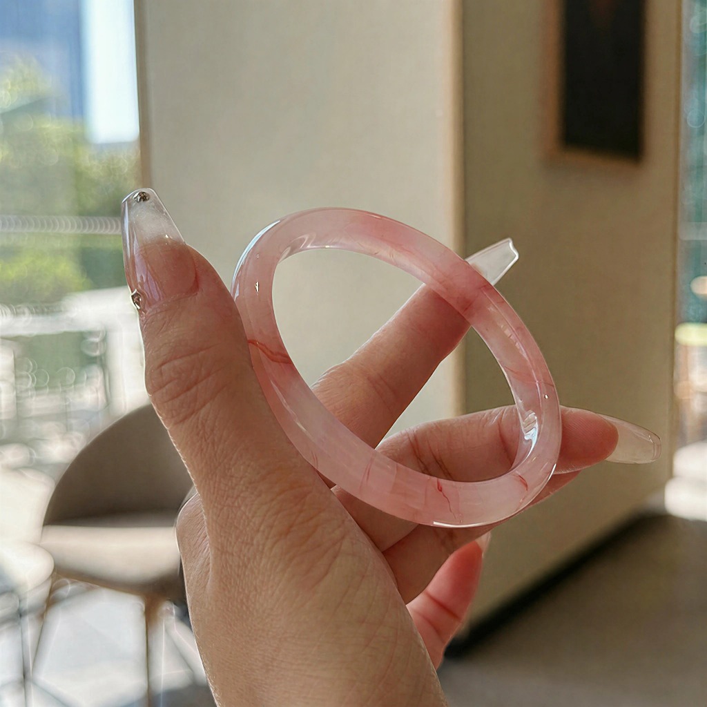 [𝐒𝐀𝐋𝐄 ] Vòng Tay Giả Ngọc Hồng Vân Bản Tròn – Phụ Kiện Nữ Phong Cách Hàn Quốc 𝐊𝐈𝐌 𝐓𝐇À𝐍𝐇 𝐁Ả𝐎