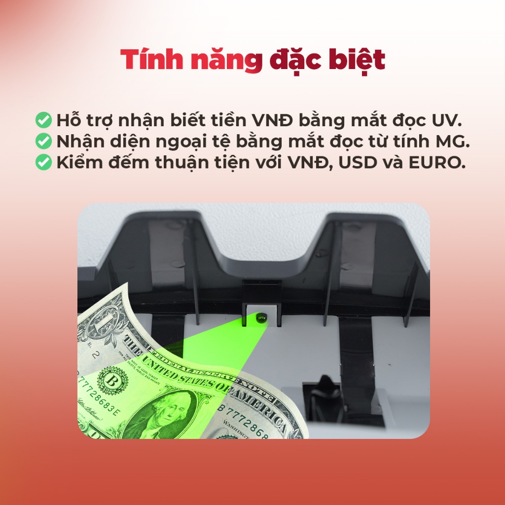 Máy đếm tiền cao cấp Silicon MC-2700 - Hàng Chính hãng bảo hành 12 tháng