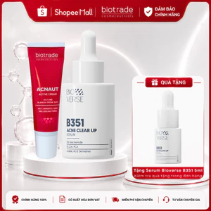 Combo giảm mụn mờ thâm Chấm mụn BIOTRADE & Serum BIOVERSE B351 giảm mụn viêm và mờ thâm đều màu da
