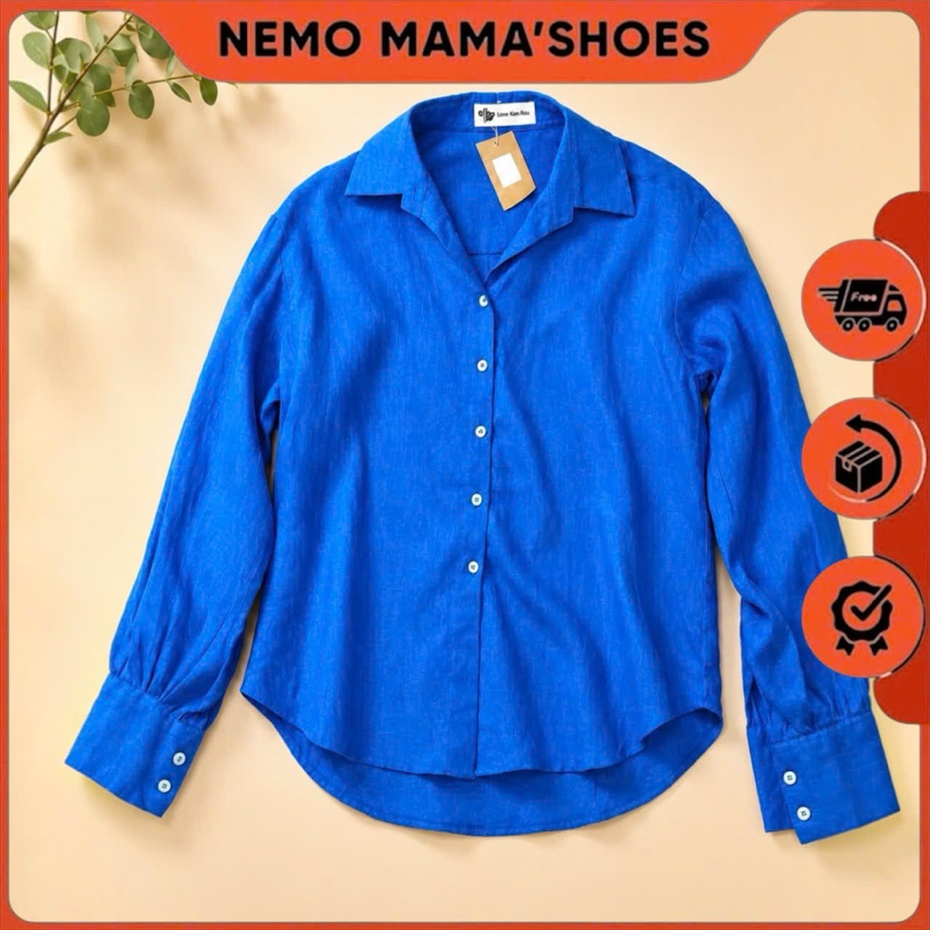 ÁO SƠ MI XANH FREESIZE NỮ (220816002)