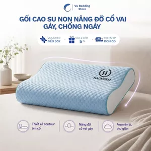 Gối cao su non, gối ngủ chống đau vai gáy êm ái, gối chống ngáy hỗ trợ cột sống cổ cho người lớn