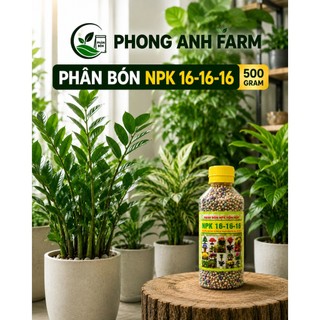 Phân NPK tổng hợp 16-16-16 chuyên dùng cho hoa, cây cảnh (Chai 450g)