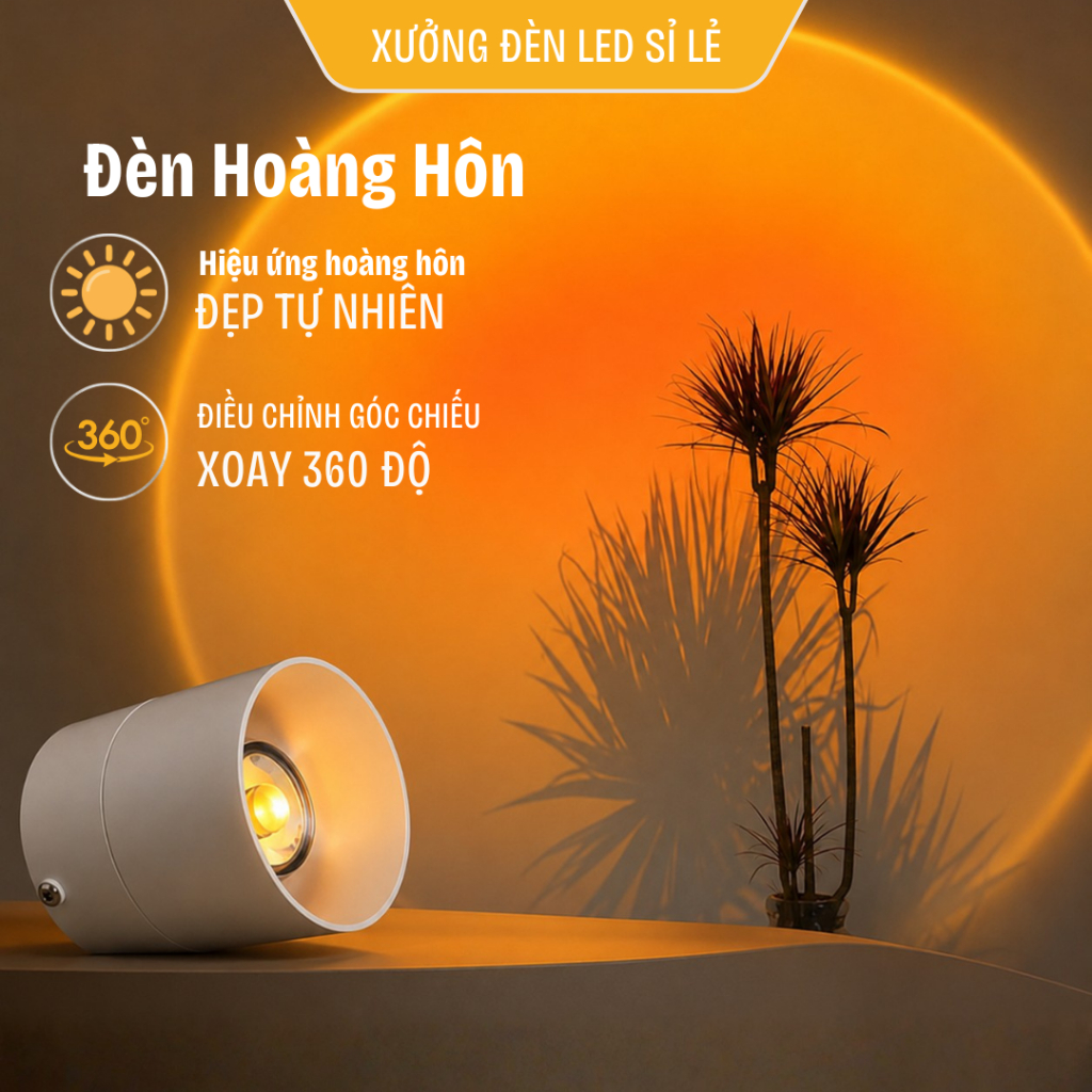 Đèn Hoàng Hôn Bình Minh 10W Phụ Kiện Đèn Chụp Ảnh Đèn Ngủ Đèn Tạo Không Khí Hợp Kim Chống Rỉ