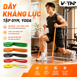Dây Kháng Lực V-TapTập Luyện Tại Nhà, Dây Kháng Lực Tập Gym Cao Su Tự Nhiên (1 Đổi 1 Trong 7 Ngày)