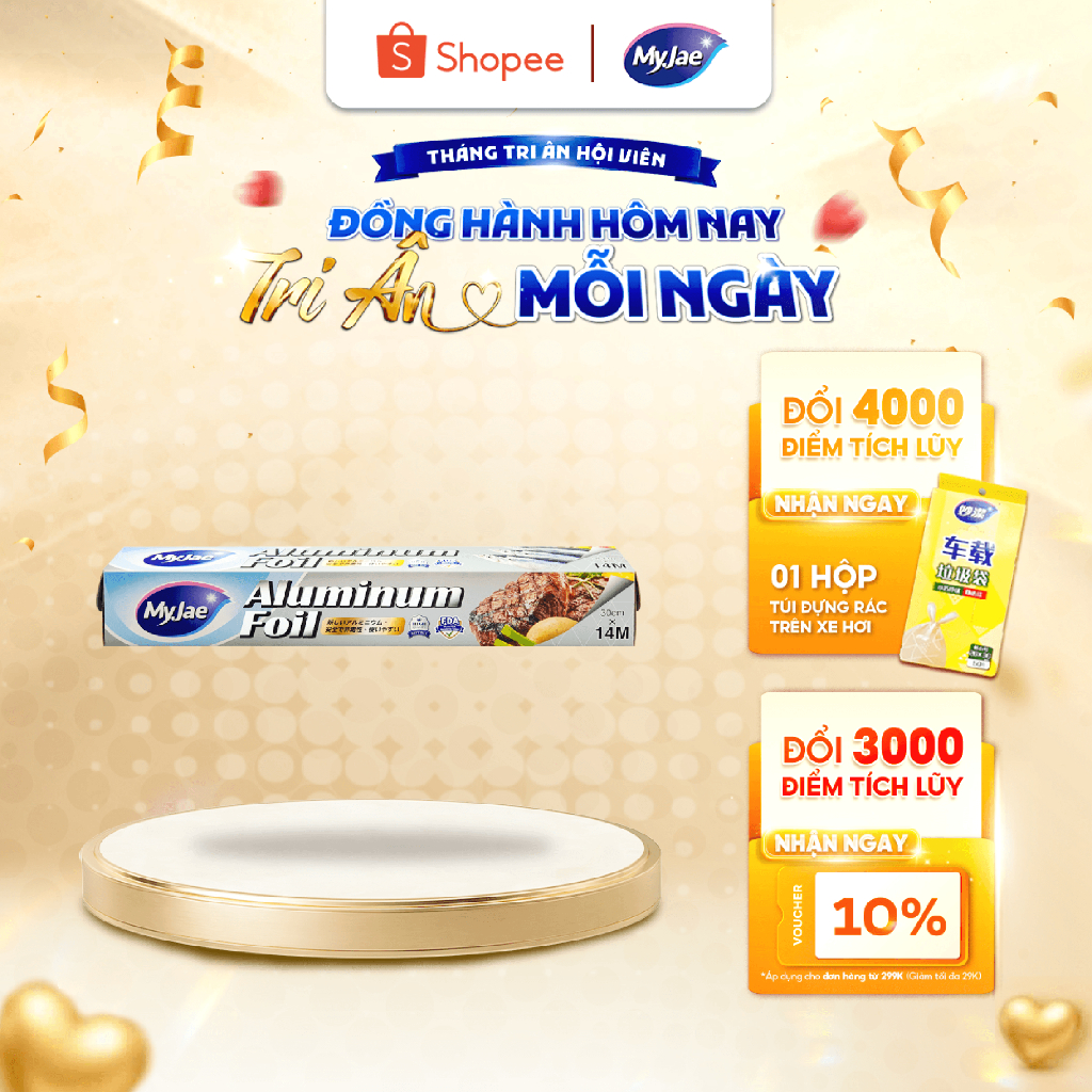 Giấy nhôm MyJae, giấy bạc nướng thực phẩm, giấy bạc lót nồi chiên không dầu