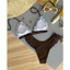 NUNG NIU - Bộ Bikini 2 Mảnh Màu Choco Viền Bèo Chấm Bi