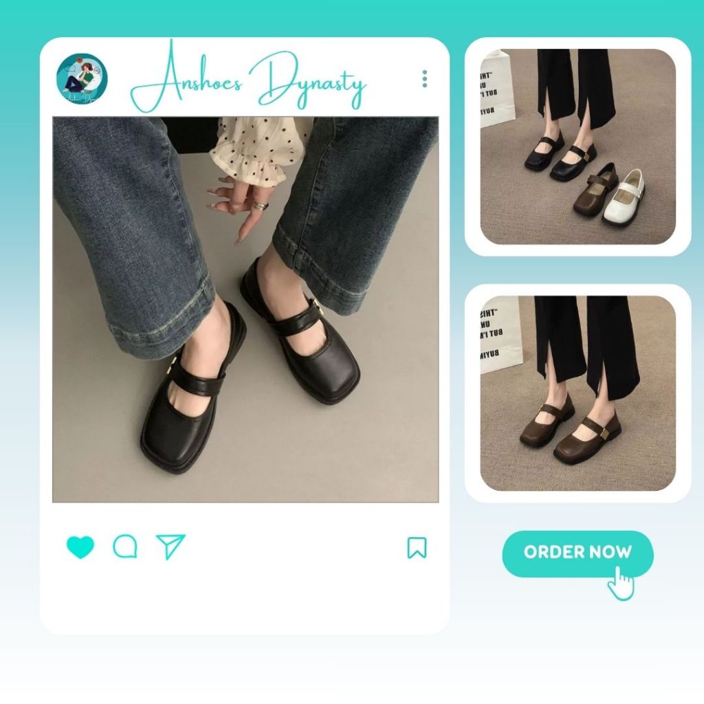 Giày Búp Bê Nữ, Giày Nữ Búp Bê Quai Dán Tag Basic Hot Trend Màu Nâu N11 || AnshoesDynasty