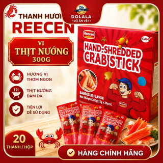 Hộp Thanh Hương Cua REECEN 300g (15g*20thanh), Thanh cua vị Truyền thống, vị Cay, Vị BBQ Siêu Ngon
