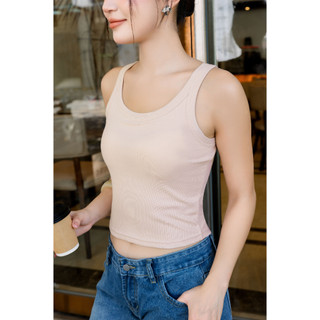 [ PREMIUM COTTON ] Áo Bratop dáng lửng MELINFA đệm mút 3D nâng đỡ định hình  , Áo ba lỗ tanktop nữ mã VAA04031