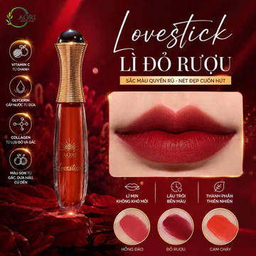 Son Lỳ Đỏ/Cam Cháy/Hồng Đào LoveStick - Thơm, Căng Bóng [HÀNG TẶNG KÈM 1 MÓC KHÓA CUTE]