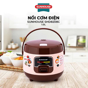 Nồi cơm điện mini SUNHOUSE 1L SHD8208C - Lòng nồi dày 1,6mm - Phủ chống dính Whitford