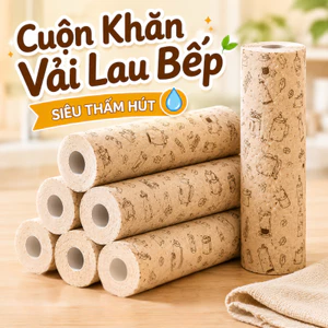 Khăn Lau Bếp Đa Năng Siêu Thấm Hút Tái Sử Dụng GREEN, Cuộn Khăn Kháng Khuẩn Chống Dầu, Không Xơ Vải