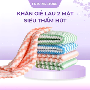 Khăn Lau Bếp Đa Năng Futuris Store – Khăn Giẻ Lau 2 Mặt Siêu Thấm Hút, Lau Chén Bát, Bếp, Bàn Ăn, Đa Năng