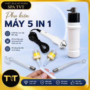 Phụ Kiện Máy Spa 5IN1 Mic Siêu Âm, Mic Thải Chì, Bình Phun Sương, Đầu Điện Tím