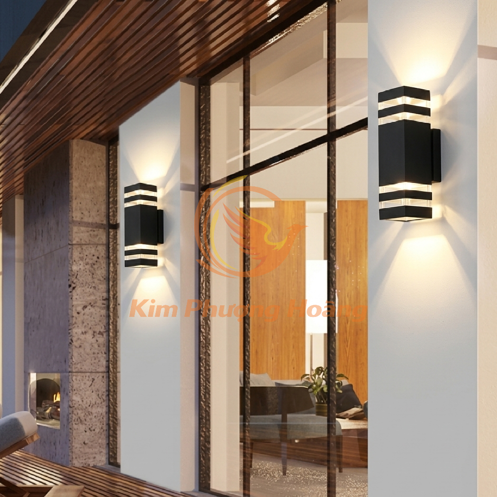 Đèn LED Gắn Tường Hắt 2 Đầu Chống Nước IP65| Đèn Hắt Tường Trụ 2 Đầu Ánh Sáng Vàng BH 2 Năm