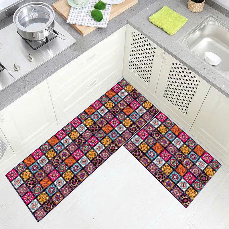 Thảm Bếp Bộ Đôi - Lót Chân Chống Trượt - Set 2 Tấm Size 40x60cm và 40x1m2 - Nhà Shy Home Decor