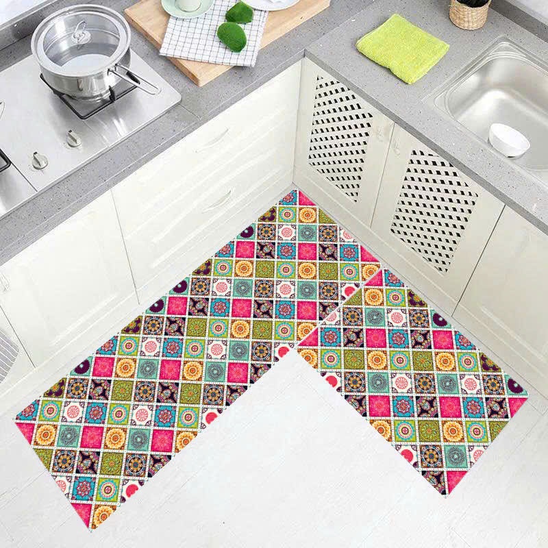 Thảm Bếp Bộ Đôi - Lót Chân Chống Trượt - Set 2 Tấm Size 40x60cm và 40x1m2 - Nhà Shy Home Decor