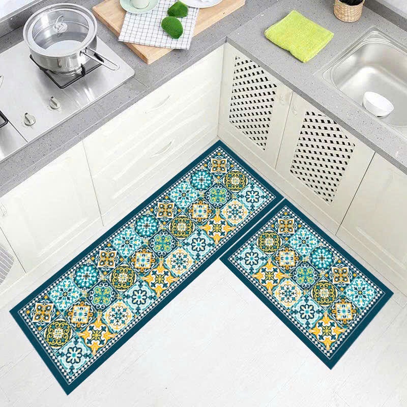 Thảm Bếp Bộ Đôi - Lót Chân Chống Trượt - Set 2 Tấm Size 40x60cm và 40x1m2 - Nhà Shy Home Decor