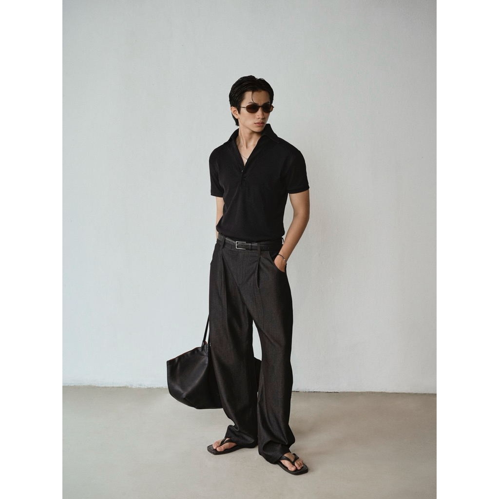 SILIC DARK BALLOON PANT | Quần Đen Jean Lụa Cao Cấp , form cong tôn dáng, chất liệu mềm rũ nhẹ