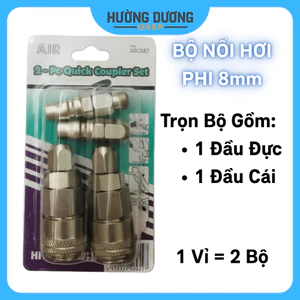 Đầu Nối Hơi Khí Nén Phi 8mm, Đầu Nối Nhanh Máy Nén Khí Áp Suất Cao