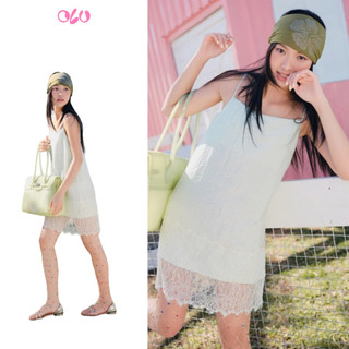 Đầm OLV 2 dây Mint Silky Lace Hem Mini Dress phù hợp đi chơi đi dạo