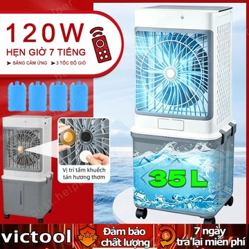 Quạt điều hoà hơi nước Quạt hơi nước phun sương tạo ẩm Máy xông tinh dầu Hẹn giờ thông minh 1-7 giờ - BH 12 tháng