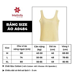 [ PREMIUM COTTON ] Áo ba lỗ Tanktop cổ U MELINFA đệm mút 3D nâng đỡ định hình, Áo Bratop nữ mã  VAA0484