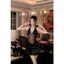 Váy Thiết Kế - Váy Yếm Lụa Satin Phối Kim Sa Draping Dáng A Quyến Rũ