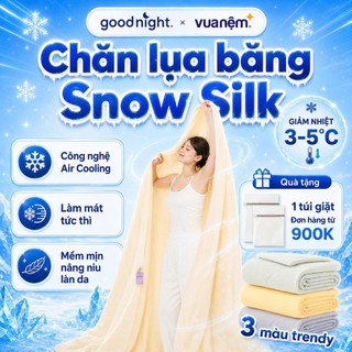 Chăn mùa hè mát lạnh Vua Nệm Goodnight Snowsilk cho bé, Mền cotton lạnh 2mx2m2 thoáng khí mềm mịn