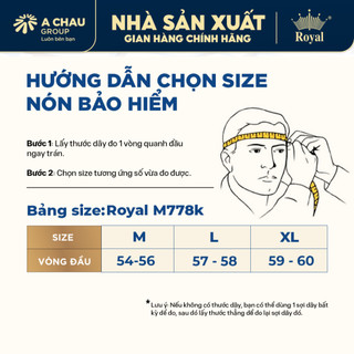 Mũ Bảo Hiểm Royal M778K 2 Lớp Kính Che Mặt - Nón 1/2 Nam Nữ Đi Xe Máy - Size M L XL - BH 12T NSX