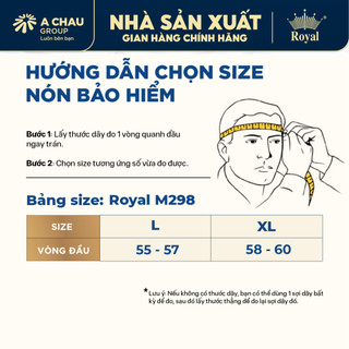 Mũ Bảo Hiểm Nửa Đầu Royal M298 Lưỡi Trai Chính Hãng, Size L & XL, Nam Nữ Đi Xe Máy, BH 12T tại NSX