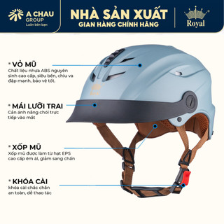 Mũ Bảo Hiểm Nửa Đầu Royal M298 Lưỡi Trai Chính Hãng, Size L & XL, Nam Nữ Đi Xe Máy, BH 12T tại NSX