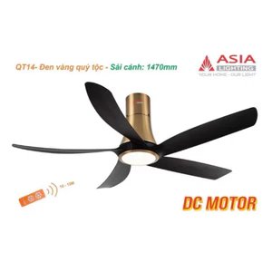 Quạt trần đèn cao cấp 05 cánh sải 1470mm QT14 chính hãng Asia Lighting, bảo hành 2 năm