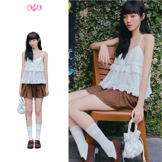 Áo OLV nữ tính tiểu thư White Lace Tiered Cami Top phù hợp đi chơi đi dạo