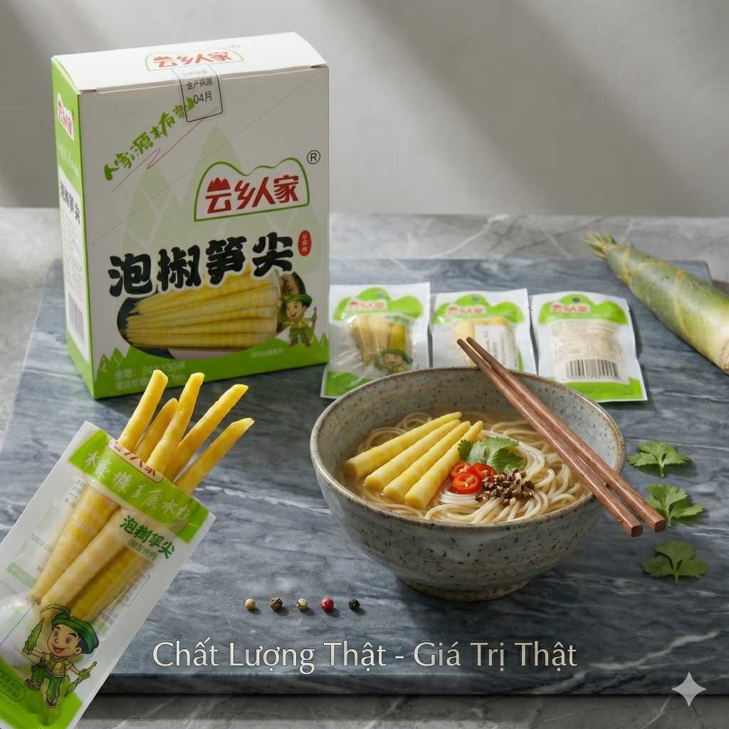 Măng Trúc Cay Yuyu Tứ Xuyên Chính Hãng (Hộp 20 Gói x 24g) - Giòn Sần Sật, Cay Tê Tái, Ăn Là Ghiền.s8