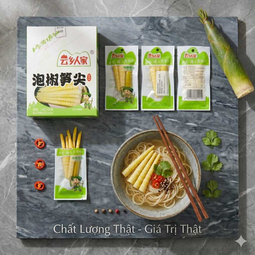 Măng Trúc Cay Yuyu Tứ Xuyên Chính Hãng (Hộp 20 Gói x 24g) - Giòn Sần Sật, Cay Tê Tái, Ăn Là Ghiền.s8